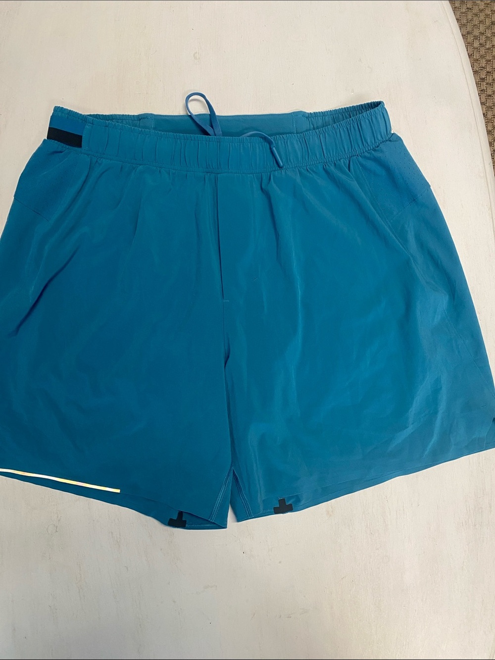 lululemon athletica Men's Teal Run Short with Drawcord